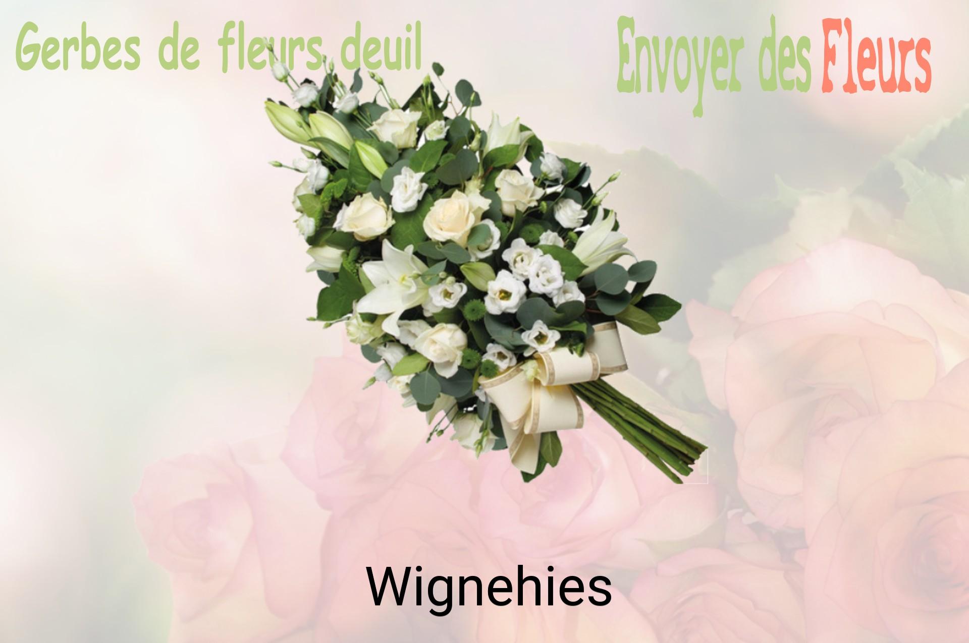 Gerbe de fleurs de deuil livrée à Wignehies